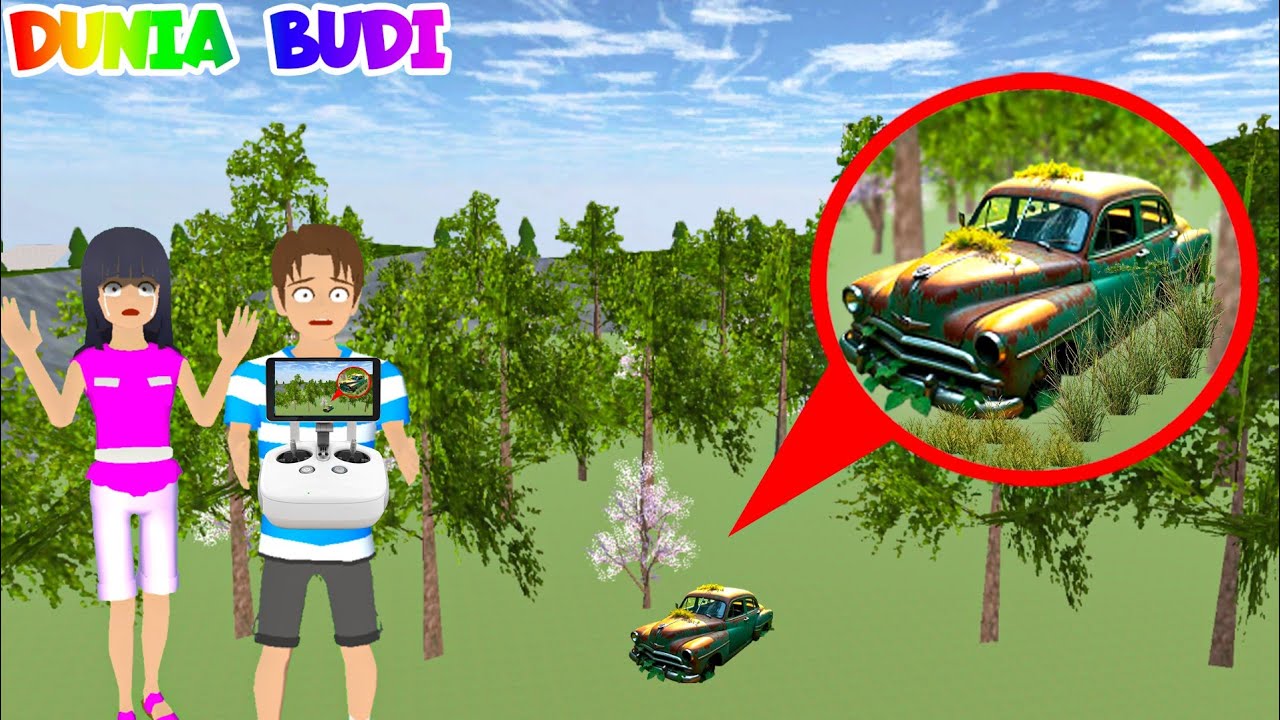 Hah!! Yuta Mio Panik Drone Merekam Ada Mobil Misterius Terbengkalai 100 Tahun Di Kota Sakura