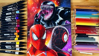 Drawing | Marvel's Spider-Man 2 | Venom | Miles Morales | PS5 | Timelapse