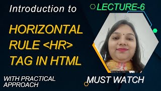 How to add Horizontal Line in HTML (In Hindi) #Lec6 | HTML Tutorial for beginners