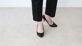 美脚魅せ ポインテッドトゥ 8cmヒール パンプス