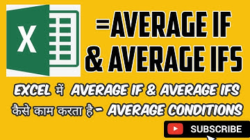 How to use Average if & Average ifs formula in Excel in Hindi | Calculate average based on condition