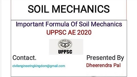 Important Formula of Soil Mechanics ।। Soil Mechanics Formula For GATE ।। Geotechnical Engineering ।