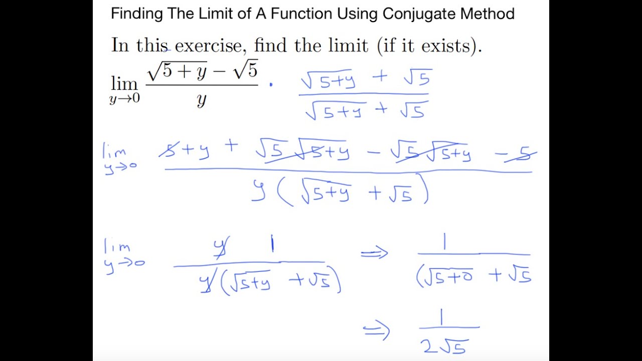 Finding The Limit Using Conjugate Method - YouTube