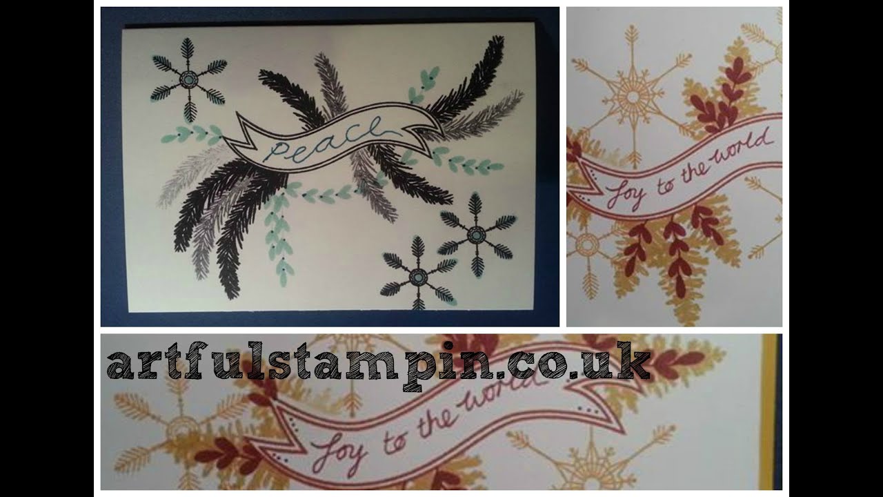 {Banner Masked Christmas Card} aRtful Stampin tutorial stamping ground ky