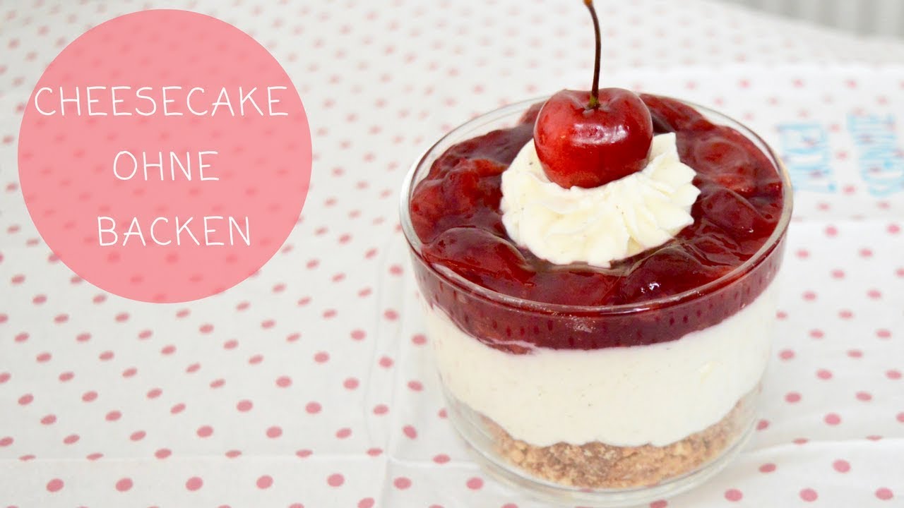 Einfacher CHEESECAKE mit KIRSCHKOMPOTT im Glas OHNE BACKEN No bake
