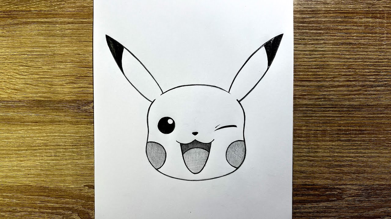 Comment dessiner le visage de Pikachu | Comment dessiner Pikachu de Pokémon | Dessin Pikachu facile