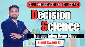 Decision Science - Transportation Cost| MBA Sem 1 & 3 | Marathi | Nikhil Swami Sir