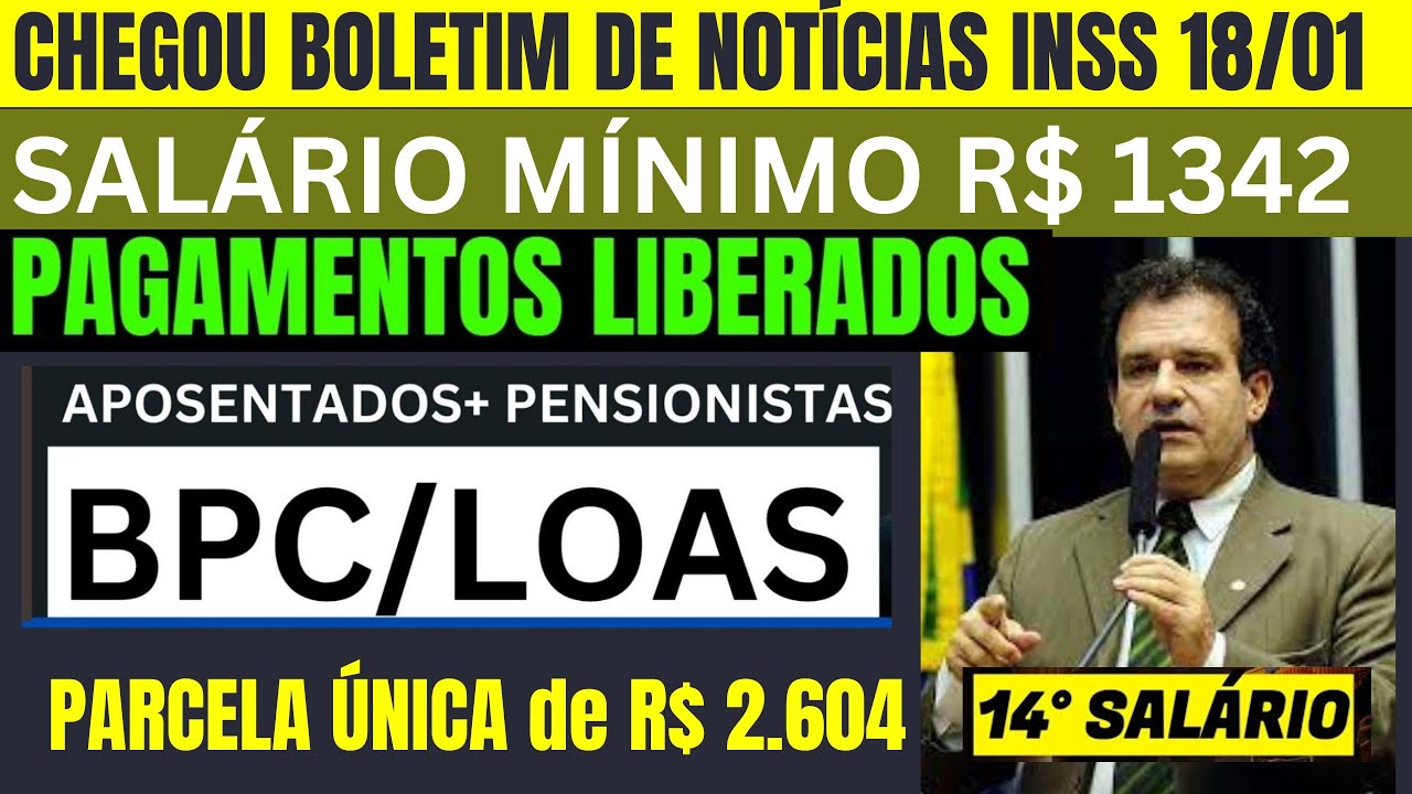CHEGOU AGORA PELA MANHÃ! NOTÍCIA BOA BPC/LOAS + APOSENTADOS INSS, SALÁRIO MÍNIMO DE R$1402