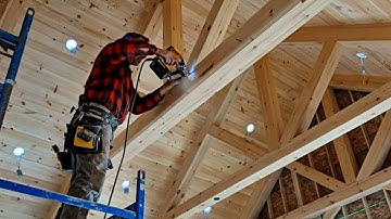 Building a Timber Frame House: Exposed Wood Ceiling & Truss Craftsmanship