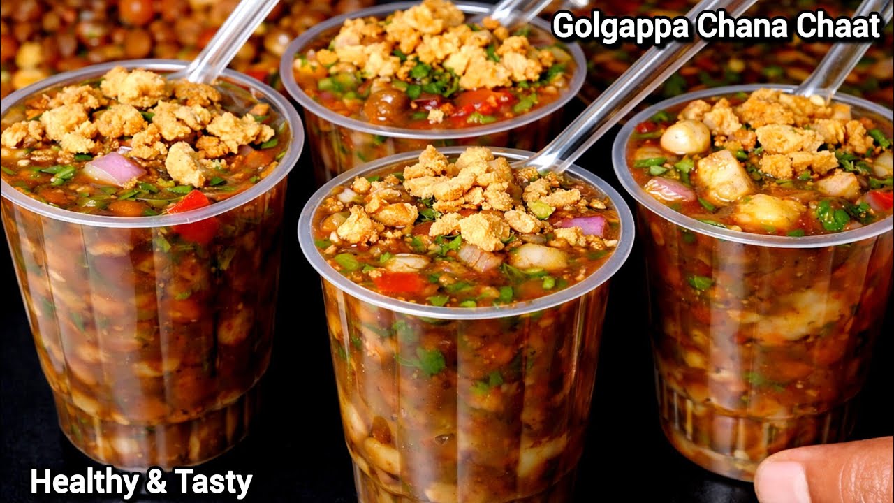 Если вы приготовите такой чаат с голгаппой, то похудеете без бега. Чаат с кала чана и высоким сод...