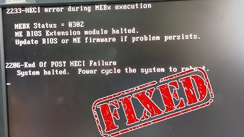 System Health- HECI Error ME Bios Extension Module Health | Update BIOS if Problem persist | 2206