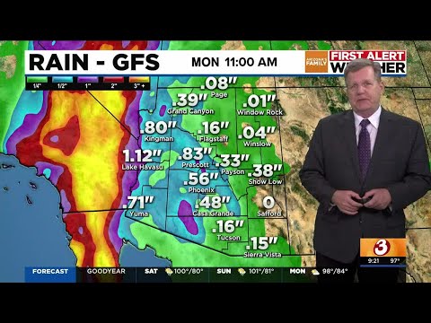 Storm chances for western Arizona as Hurricane Hilary moves north