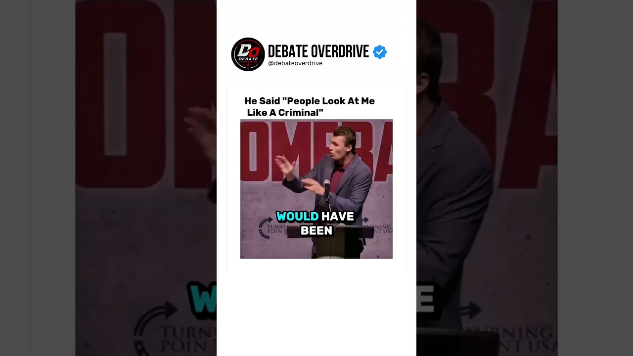 He said people look at me like criminal #charliekirk #debate thumbnail