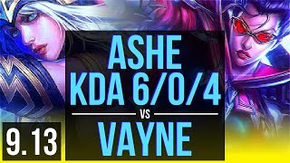 ASHE & Yuumi vs VAYNE & Nami (ADC) | KDA 6/0/4, Dominating | Korea Grandmaster | v9.13