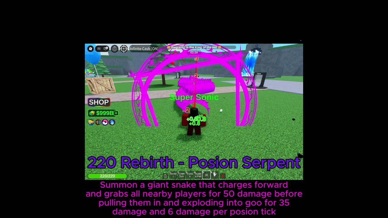 Elemental Powers Tycoon 220 Rebirth Poison Serpent Showcase Roblox
