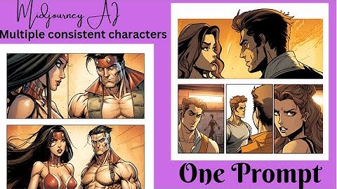 Midjourney AI V4 Multiple Consistent Characters With 1 Prompt, 2 Characters Update Demo