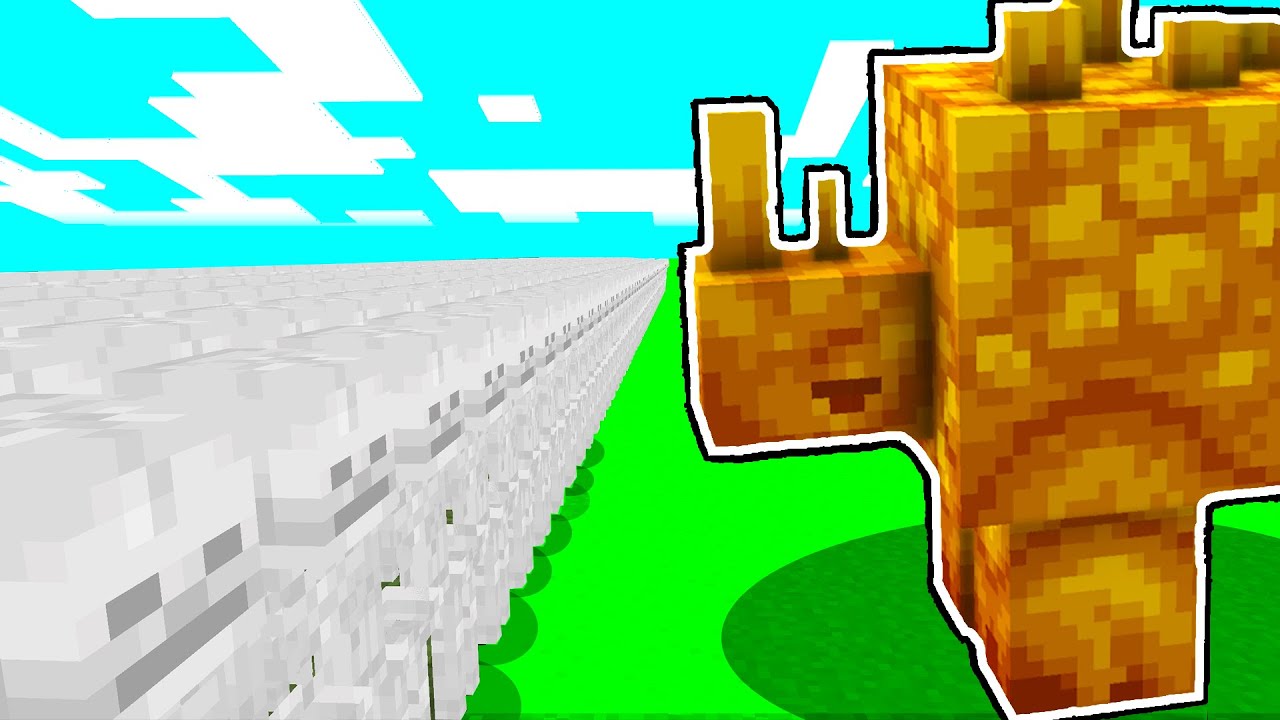 1000 Skeletons vs OP RHINO (Minecraft Mob Battle)