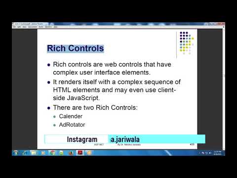 ASP.NET Lecture 44 (2) - Server Controls | Rich Controls Classes | Theory | Example | Hindi