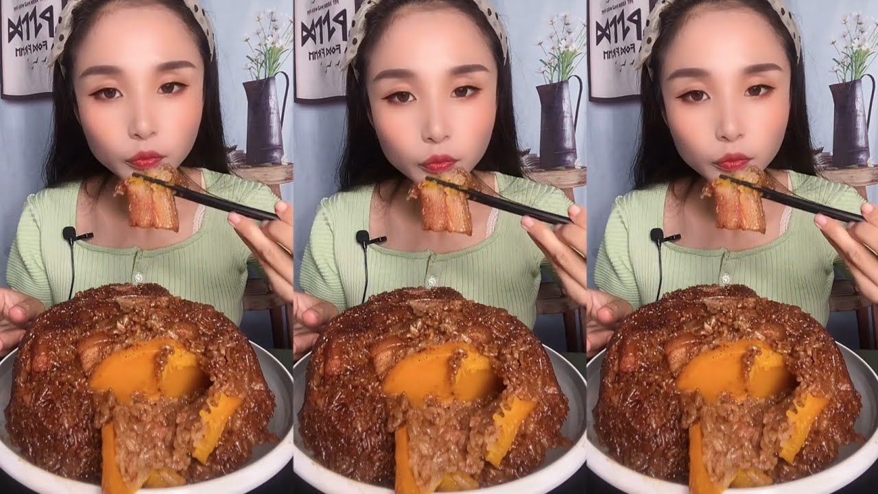 ASMR MUKBANG Braised Pork with Pumpkin EATING SHOW|소리좋은 러가지 음식 먹방 모음이 팅쇼 리얼 사운드|大食い