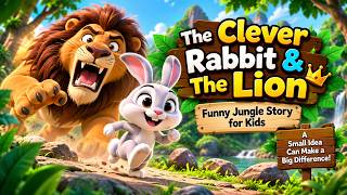 The Clever Rabbit & The Lion 🦁🐰 | Funny Jungle Story for Kids | Moral Story in English #animation