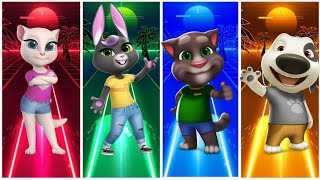 ⏯️ Talking Angella 🆚 Talking Becca 🆚 Talking Tom 🆚 Talking Hank | Tiles Hop Challenge 3️⃣9️⃣