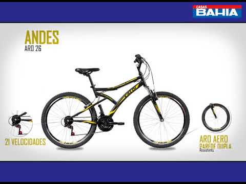 Conheça a Bicicleta Aro 26 Caloi Andes 21 Marchas Suspensão Dianteira | Casas Bahia - Conheça a Bicicleta Aro 26 Caloi Andes 21 Marchas Suspensão Dianteira | Casas Bahia
