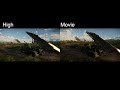 High vs movie graphics quality in war thunder