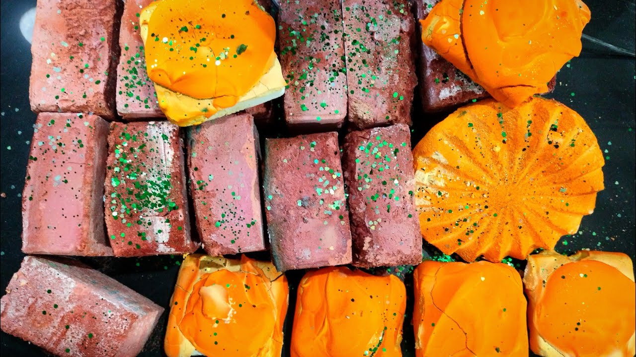 Melting yellow / Orange red gym chalk ASMR 😍