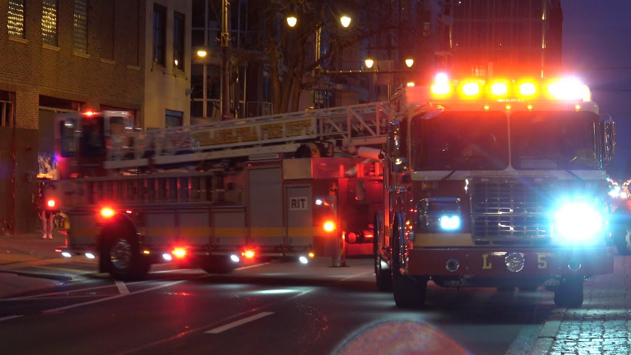 Philadelphia Fire Department Engine 1 , Ladder 5 & Medic 35  Responding
