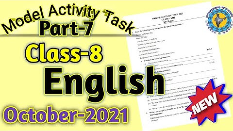 Class-8 English Model Activity Task part 7//Model Activity Task class 8#wbbse/October Activity Task