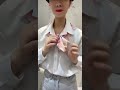 How to tie a scarf with a single-sided bow on a square scarf with a shirt. Match a white shirt w