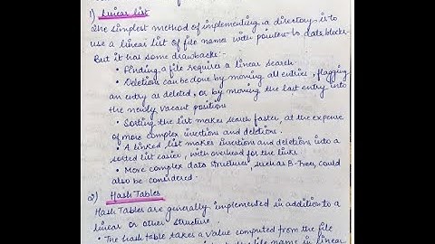 Operating System- Directory implementation