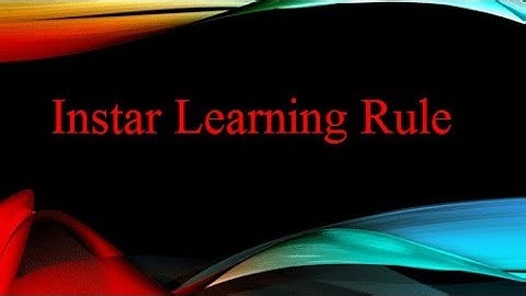 Instar Learning Rule