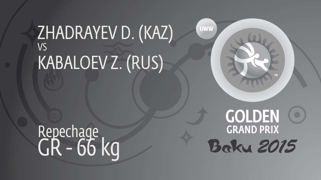 Repechage GR - 66 kg: Z. KABALOEV (RUS) df. D. ZHADRAYEV (KAZ) by TF, 8-0