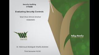 Evaluating Security Controls