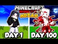 I Survived 100 DAYS as MUZAN in HARDCORE Demon Slayer Minecraft!