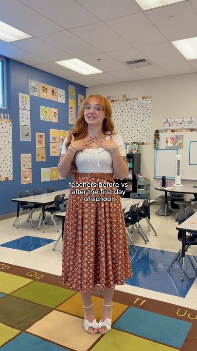 teachers before versus after the first day of school ￼😅 #teacher #teacherlife @iamsofiabella