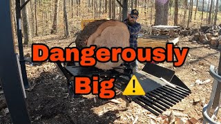 Big Firewood Rounds Go On The Log Splitters. Vertical Vs. Horizontal.