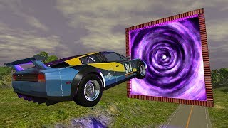 BeamNG.drive - Cars Jumping Through The Portal