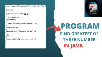 find greatest of three number using if-else-if ladder |Java tutorial | base code