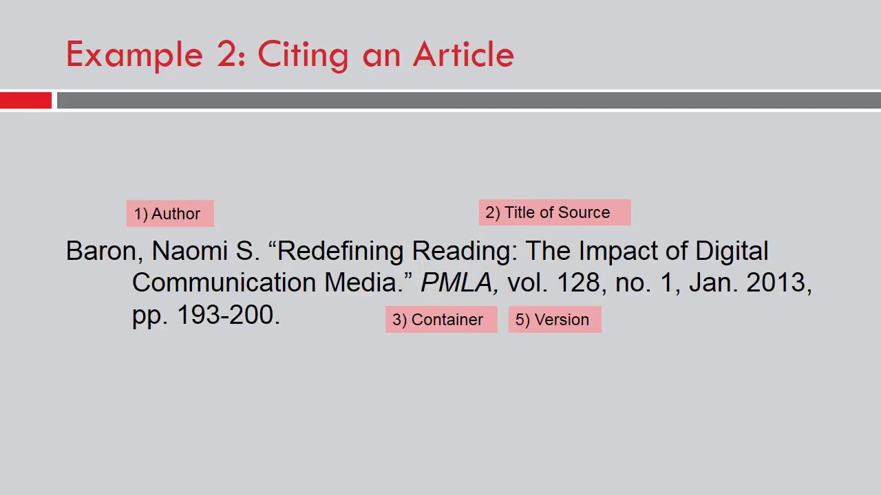 MLA Works Cited 19th Edition