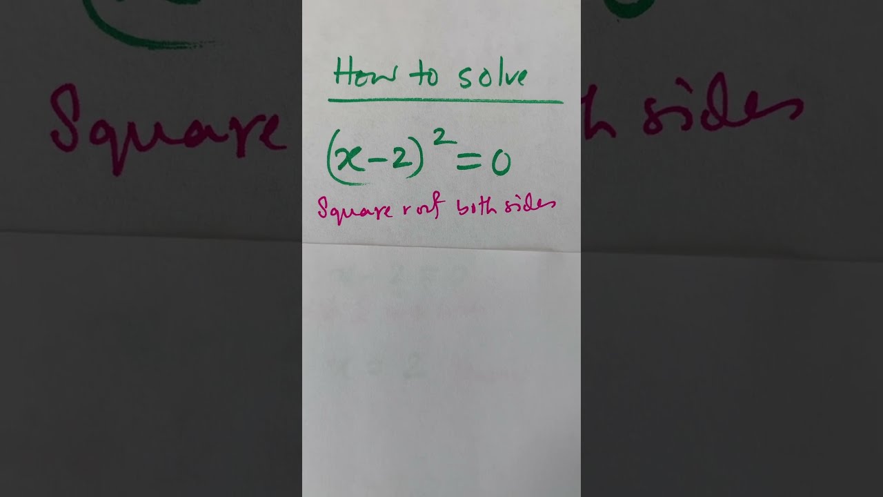  Shorts Maths How To Solve X 2 0