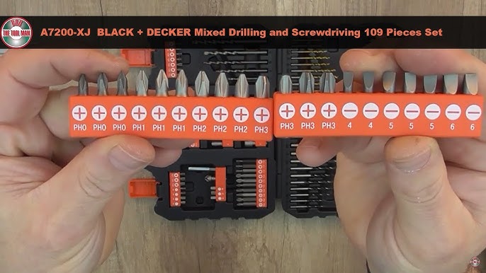 Black + Decker A7188 Drill and Screwdriver Bit Set 50-Piece