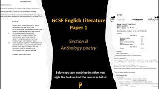 128 Eduqas GCSE English Literature - exam technique Poetry anthology