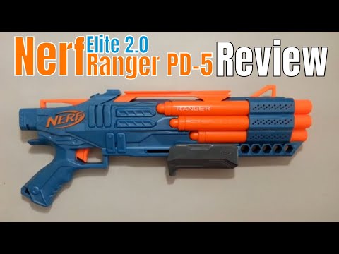 Nerf Elite 2.0 Ranger PD-5 Blaster, 5- Barrel Blasting, 10 Nerf Elite  Darts, Easy to Use, Dart Storage, Pump Action 