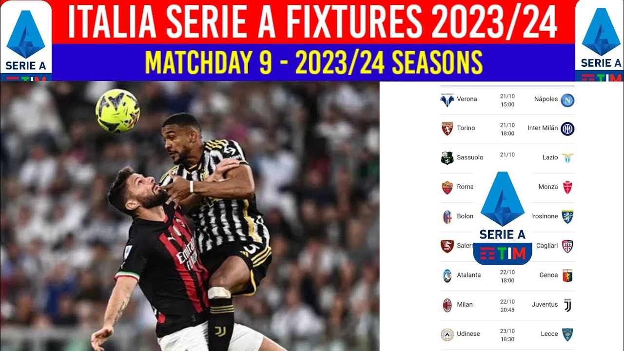 Serie A fixtures schedule 2023-24 in full - Football Italia