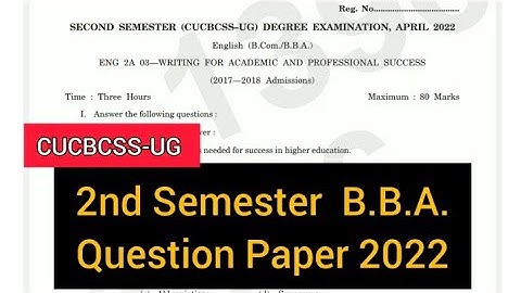 WRITING FOR ACADEMIC AND PROFESSIONAL SUCCESS         |        2nd Sem B.B.A.  (Q/P) 2022  #calicut
