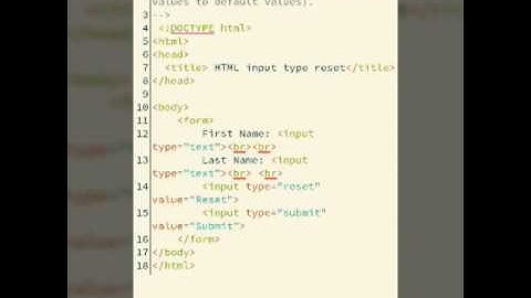Input type Reset Tag
