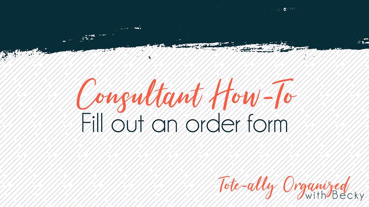 New Consultant Tip: How to fill out a paper Thirty-One order form - YouTube