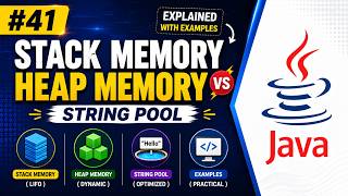 #41 – Stack Memory, Heap Memory & String Pool Explained Clearly with Examples